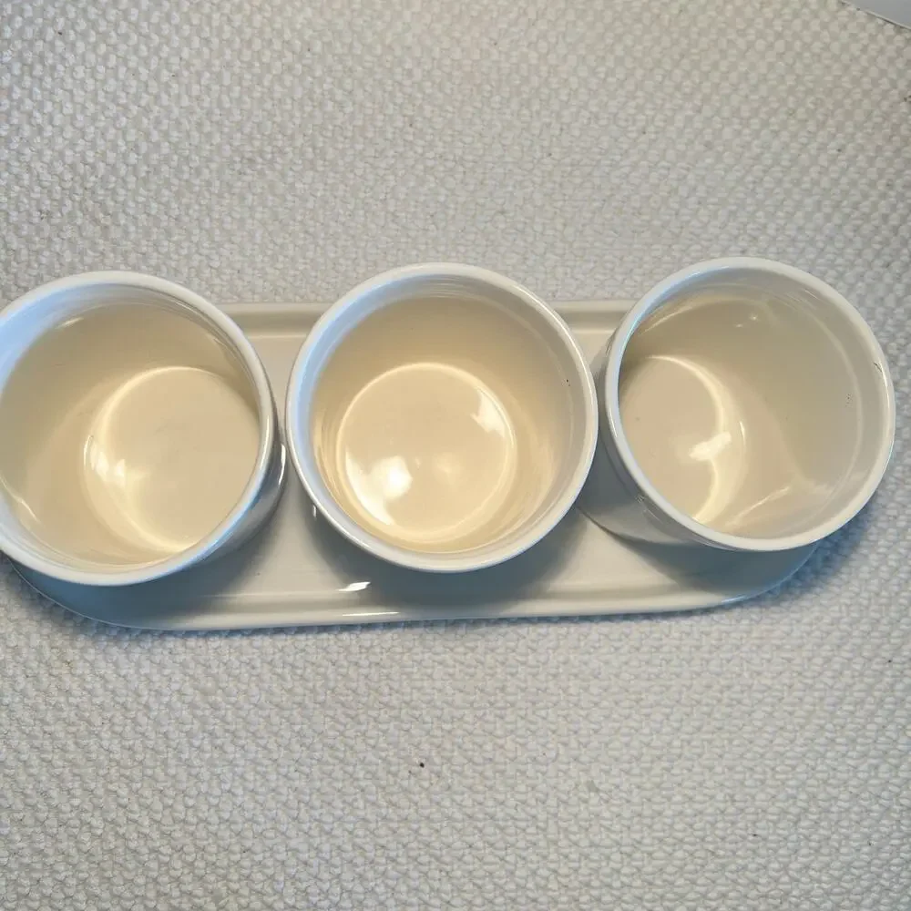 Rae Dunn by Magenta SPOON FORK KNIFE Utensil Holders with Tray | 4-Piece Set